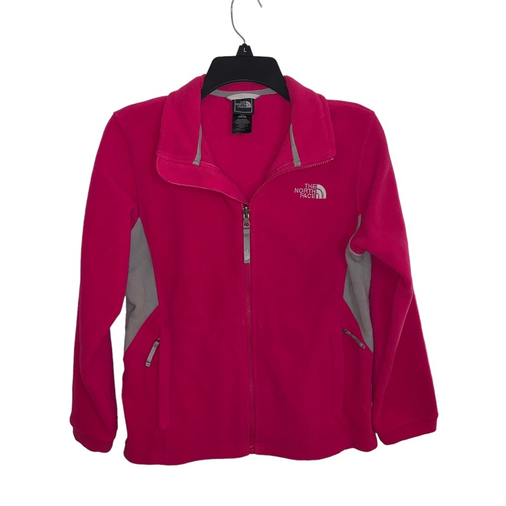 The North Face Pink And Gray Zip Up Sweater Size Large